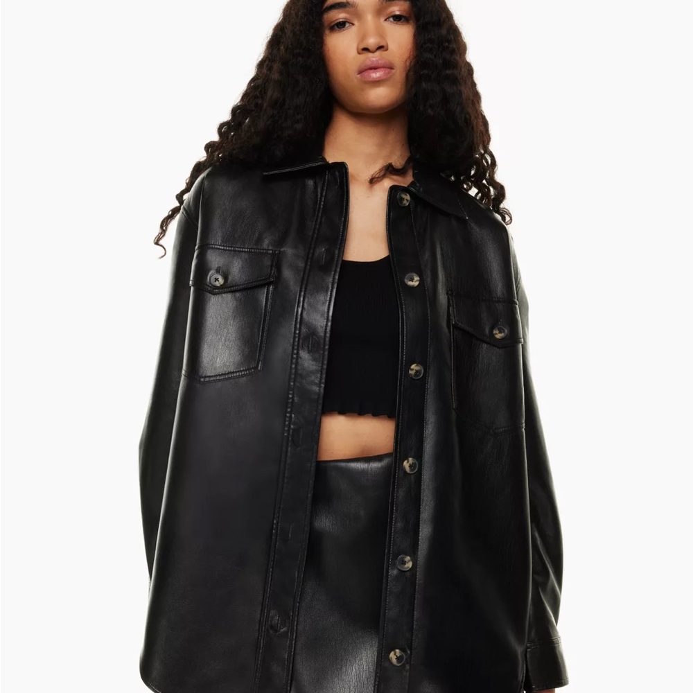 Aritzia Wilfred Ganna Vegan Leather Jacket
